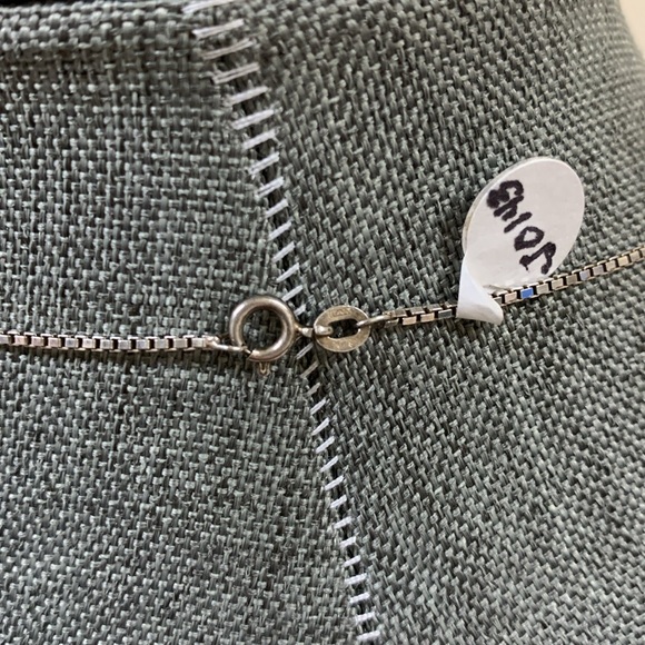 Vintage Sterling and Black Coral Chain Necklace - Picture 5 of 8